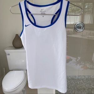 Blue and white Nike tank